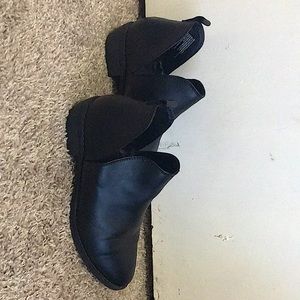 Women’s black ankle boots (with a cut down the ankle)
